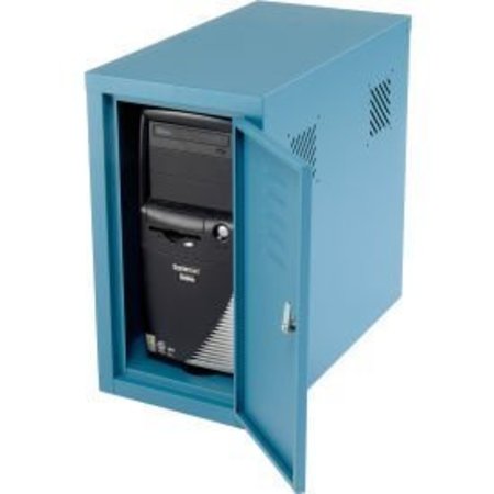 GLOBAL EQUIPMENT Security Computer CPU Enclosed Cabinet Side Car, Blue 253700BL